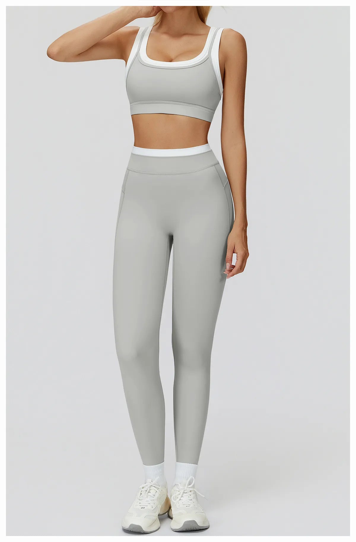 WutongActive Women's Ribbed High-Waist Activewear Set | Vest, Bra, Shorts & Pants