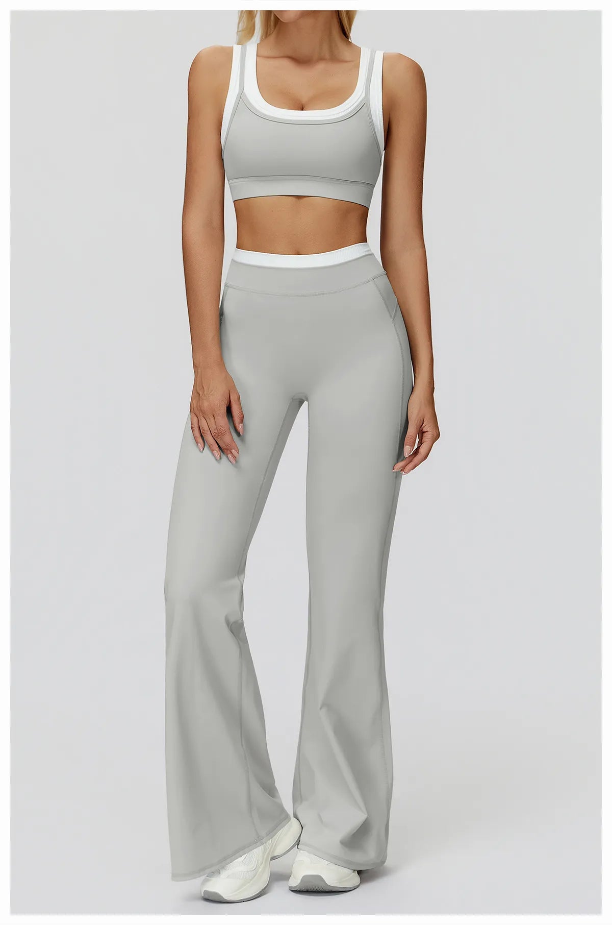WutongActive Women's Ribbed High-Waist Activewear Set | Vest, Bra, Shorts & Pants