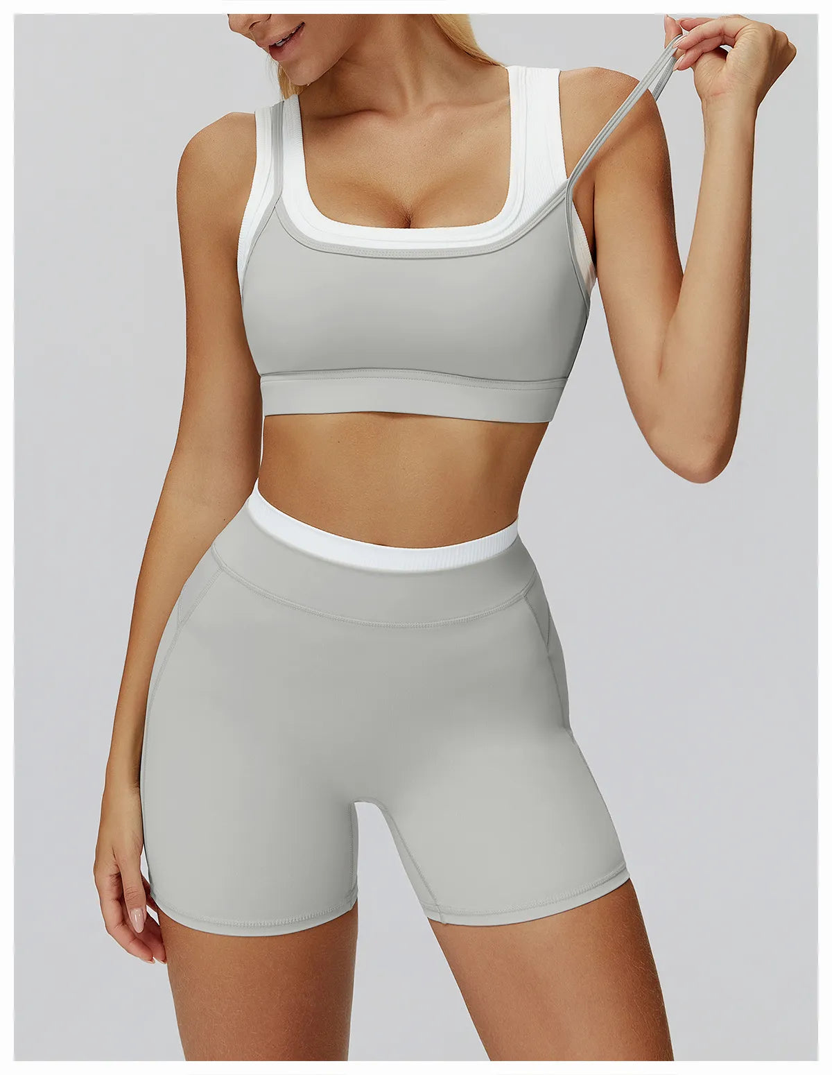 WutongActive Women's Ribbed High-Waist Activewear Set | Vest, Bra, Shorts & Pants