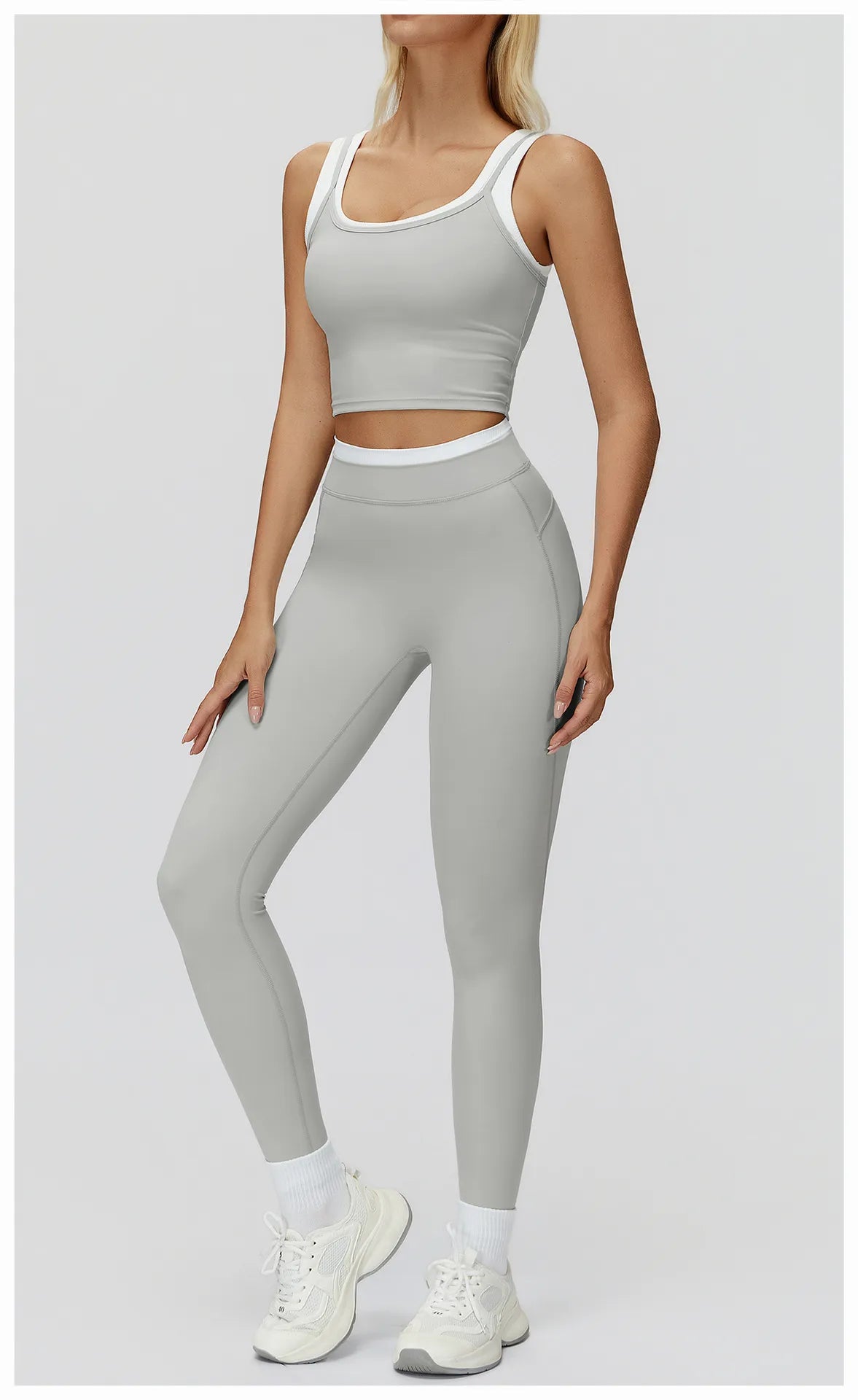 WutongActive Women's Ribbed High-Waist Activewear Set | Vest, Bra, Shorts & Pants