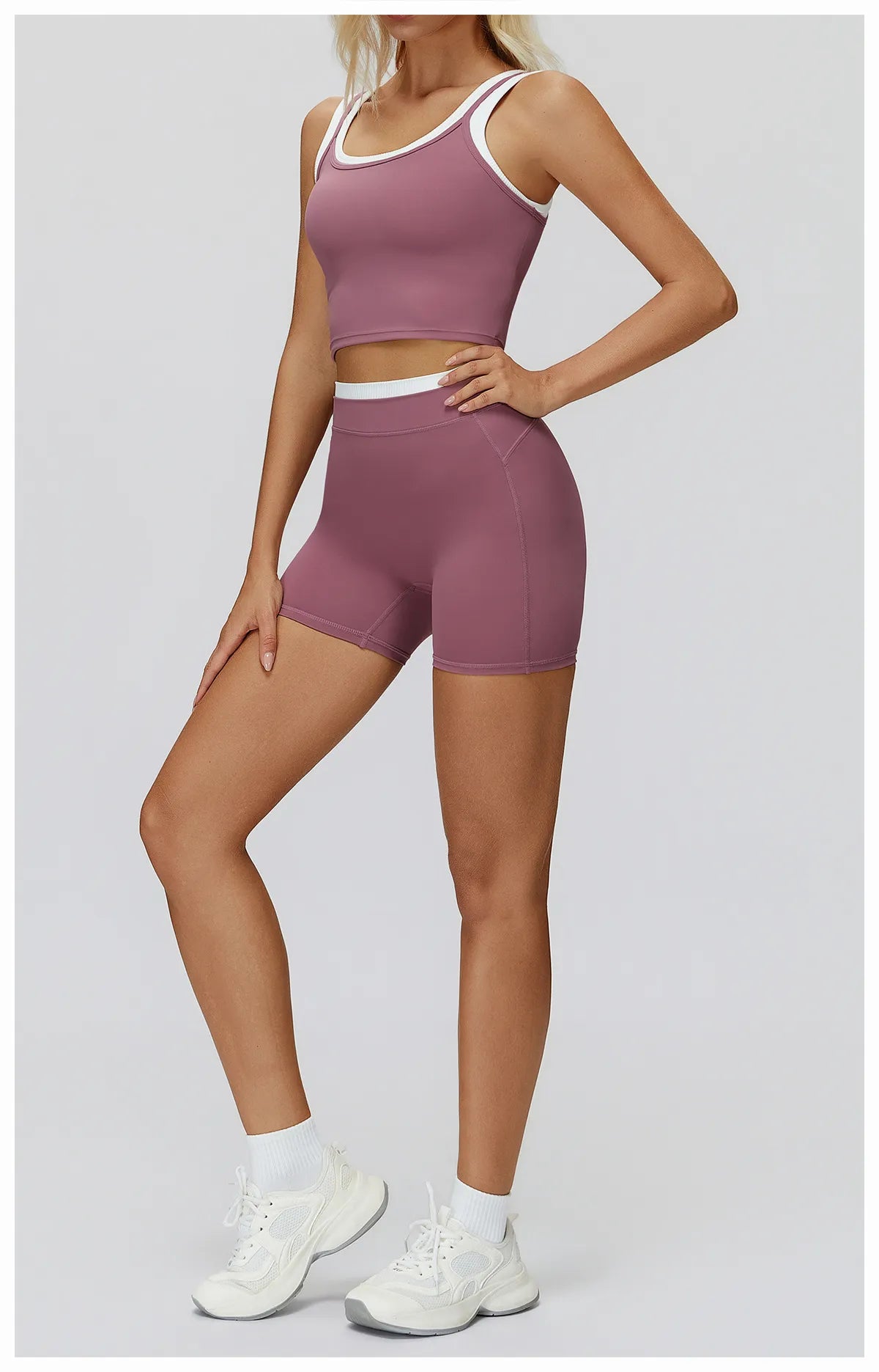 WutongActive Women's Ribbed High-Waist Activewear Set | Vest, Bra, Shorts & Pants