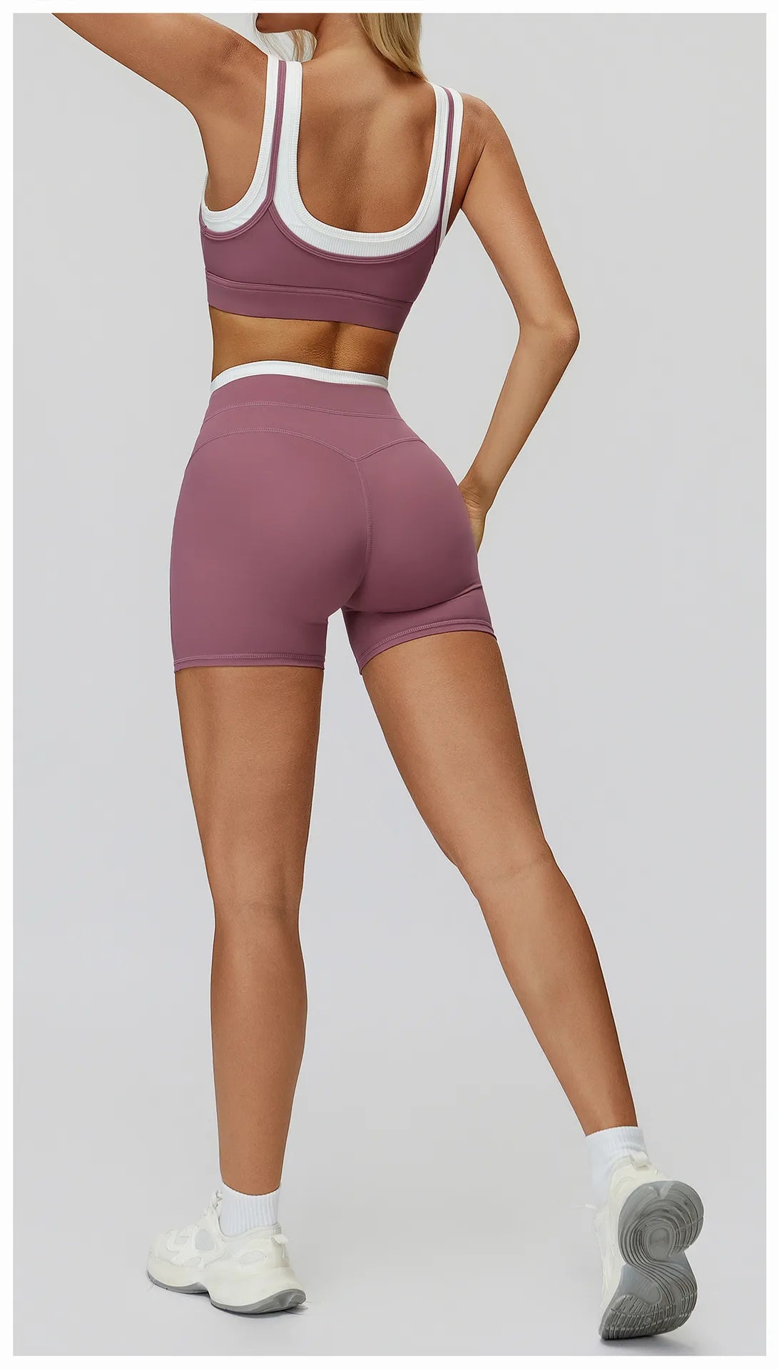 WutongActive Women's Ribbed High-Waist Activewear Set | Vest, Bra, Shorts & Pants