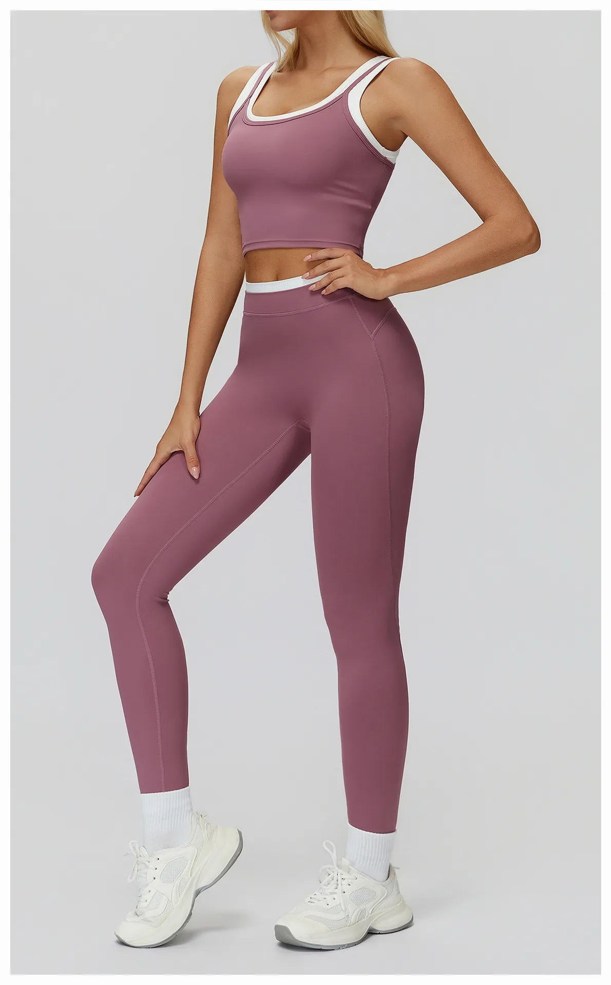 WutongActive Women's Ribbed High-Waist Activewear Set | Vest, Bra, Shorts & Pants