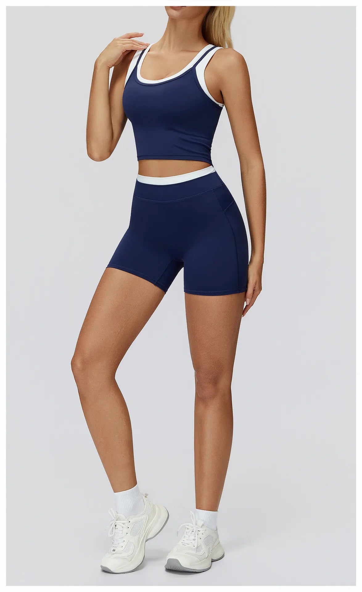 WutongActive Women's Ribbed High-Waist Activewear Set | Vest, Bra, Shorts & Pants