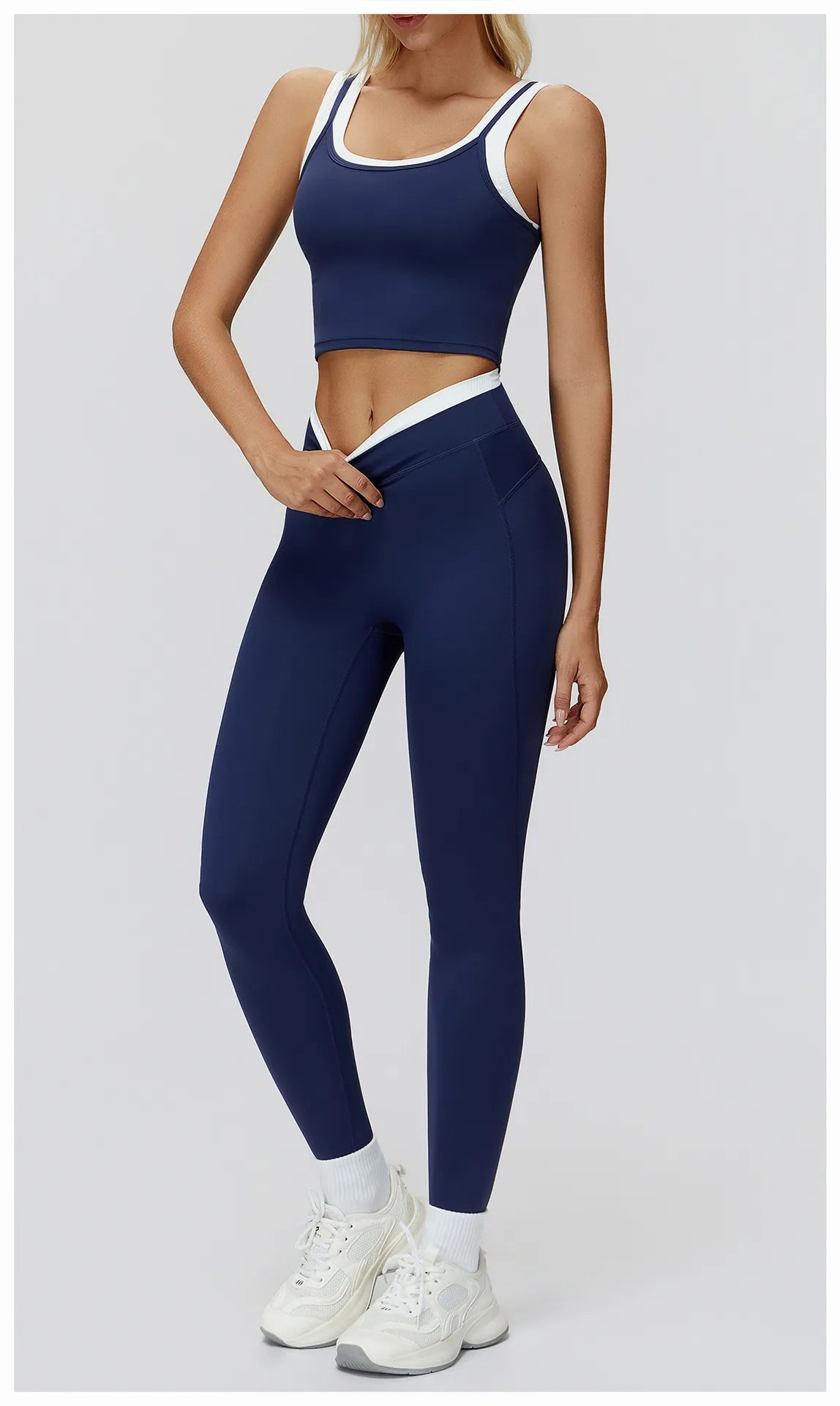WutongActive Women's Ribbed High-Waist Activewear Set | Vest, Bra, Shorts & Pants