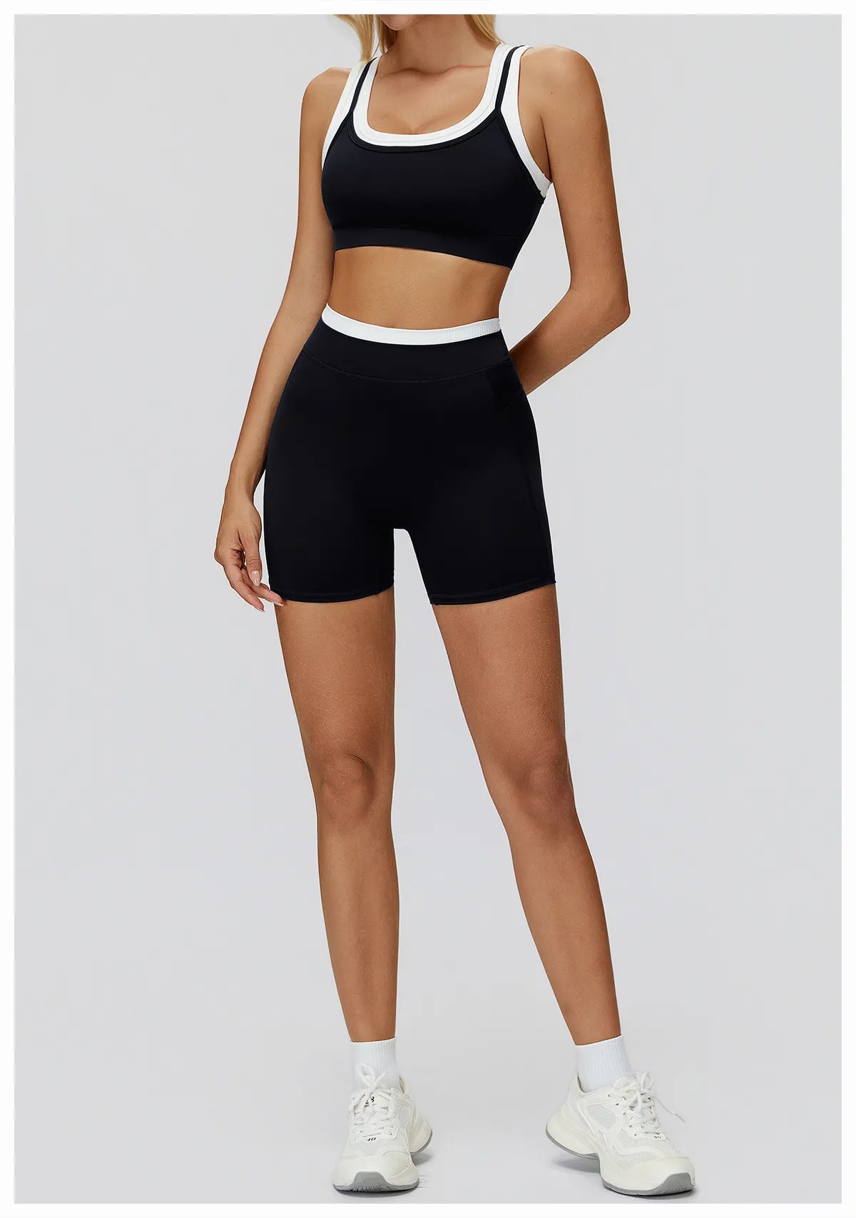 WutongActive Women's Ribbed High-Waist Activewear Set | Vest, Bra, Shorts & Pants