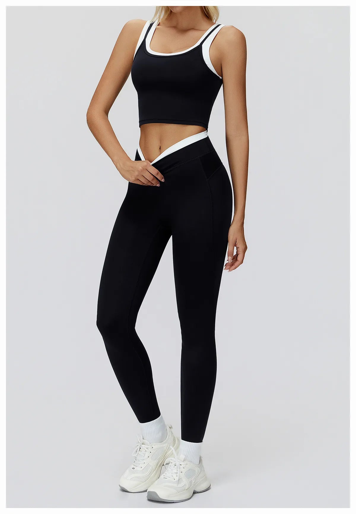 WutongActive Women's Ribbed High-Waist Activewear Set | Vest, Bra, Shorts & Pants