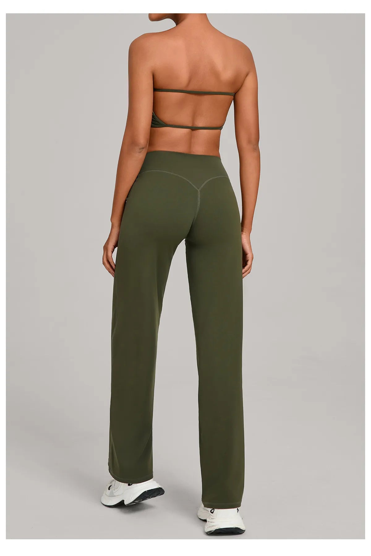 Naked Feel Yoga Set - Strapless Bra & Wide Leg Pants - WutongActive