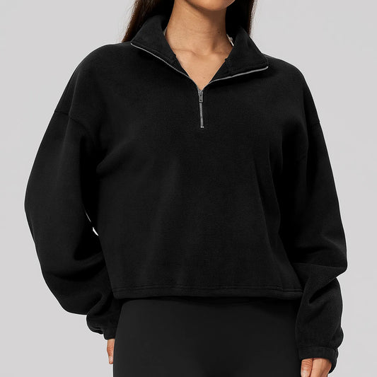 WutongActive Half-Zip Polar Fleece Workout Sweatshirt - Cinch Waist | Gym Wear Supplier