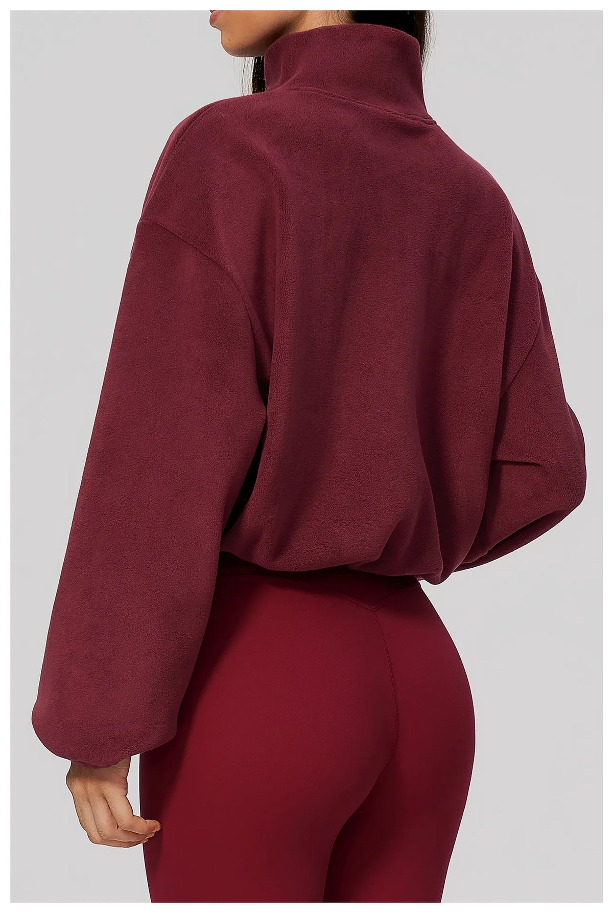 WutongActive Half-Zip Polar Fleece Workout Sweatshirt - Cinch Waist | Gym Wear Supplier