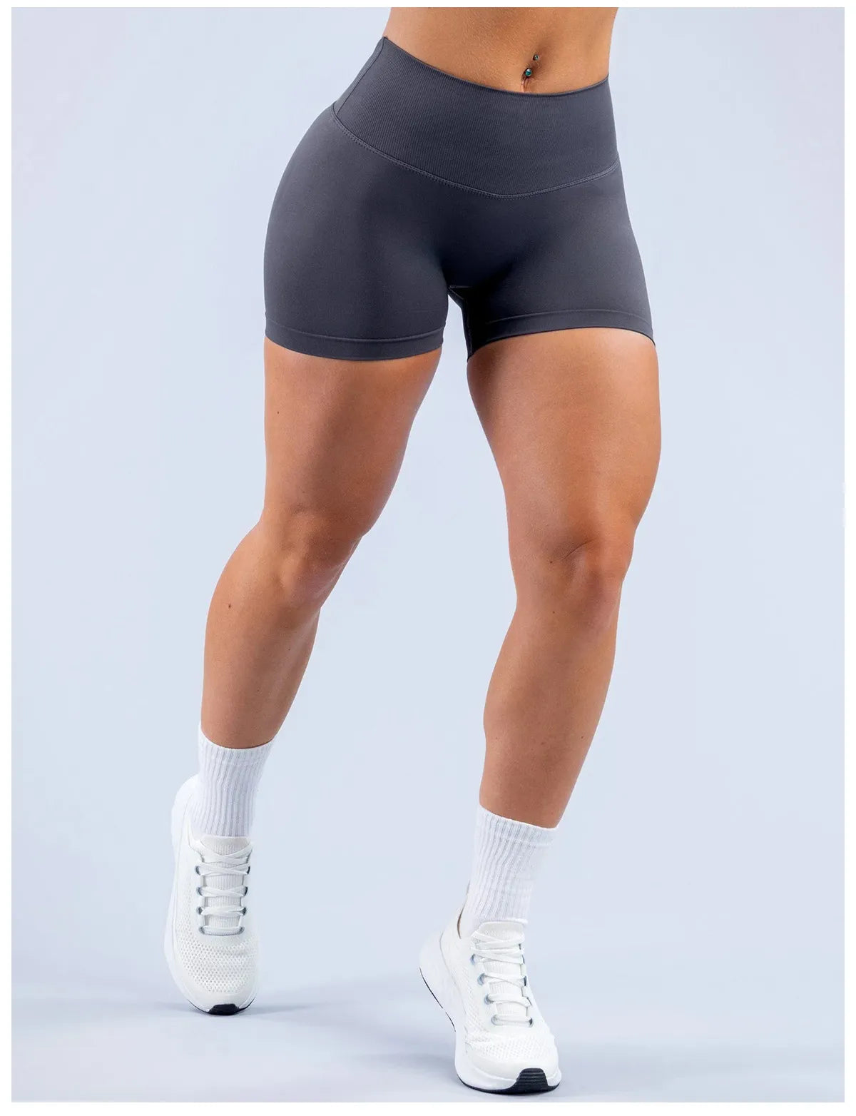 WutongActive Seamless V-Back Yoga Shorts - High Waist Ribbed Booty Shorts | Gym Wear Supplier Chocolate Brown