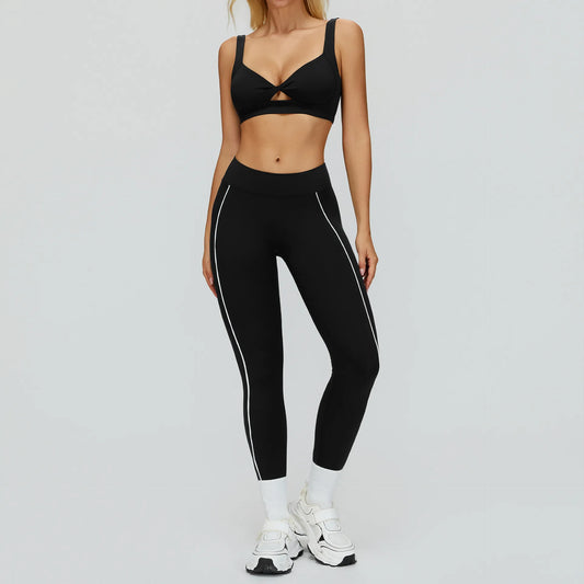 Seamless Yoga Set - Color Block Open Back Sports Set