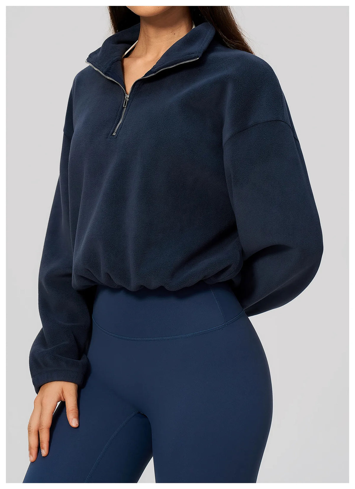 WutongActive Half-Zip Polar Fleece Workout Sweatshirt - Cinch Waist | Gym Wear Supplier