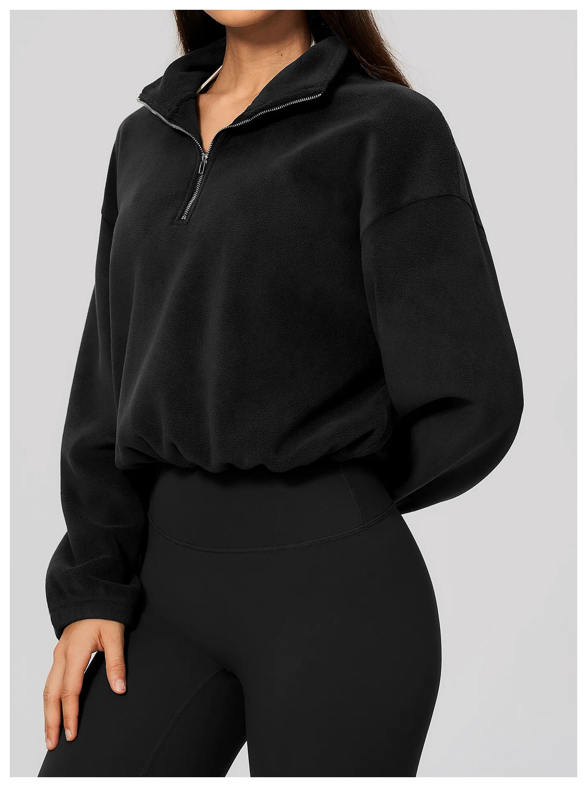 WutongActive Half-Zip Polar Fleece Workout Sweatshirt - Cinch Waist | Gym Wear Supplier