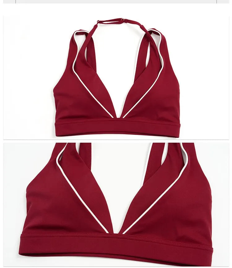 WutongActive Women's Contrast Stripe Sculpting Running Set