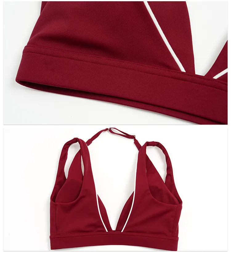 WutongActive Women's Contrast Stripe Sculpting Running Set