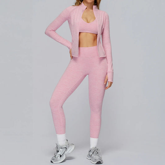 Brushed Yoga Set with Cross Back | Women's Fitness Outfit