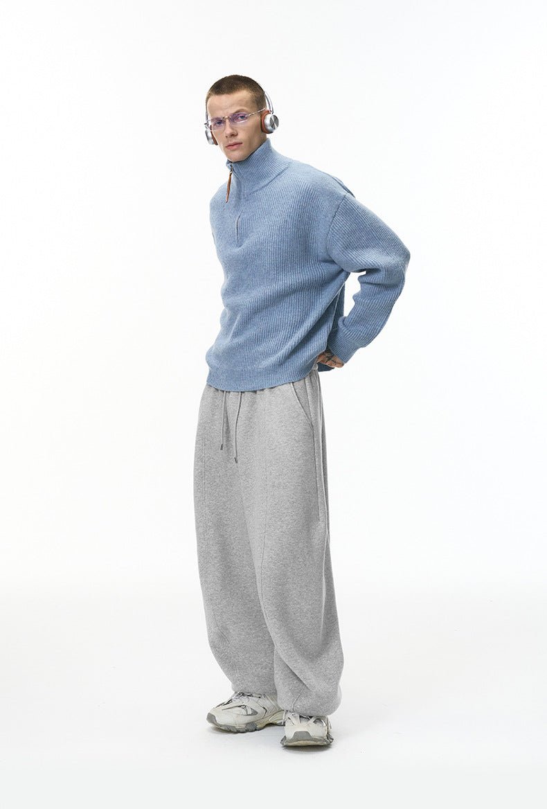 American Sporty Wide - Leg Fleece - Lined Casual Joggers - WutongActive