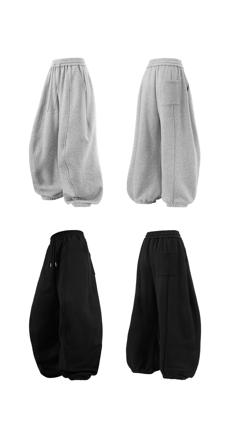 American Sporty Wide - Leg Fleece - Lined Casual Joggers - WutongActive