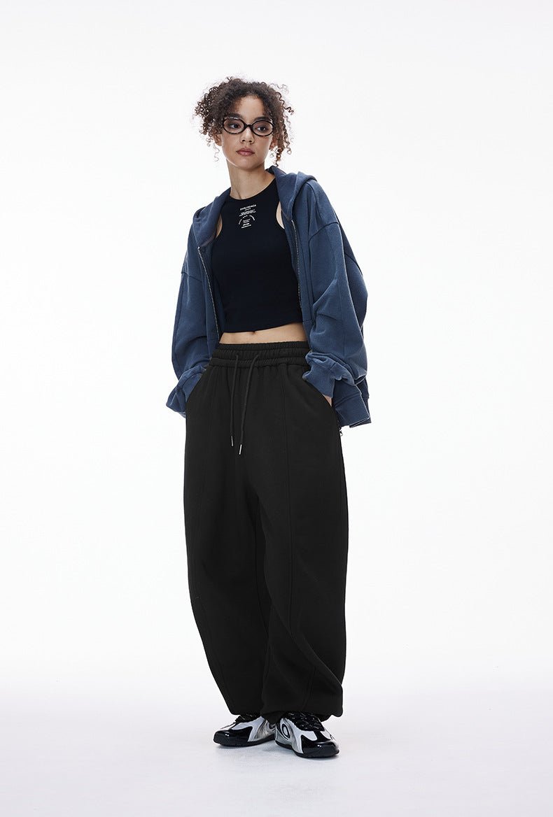 American Sporty Wide - Leg Fleece - Lined Casual Joggers - WutongActive