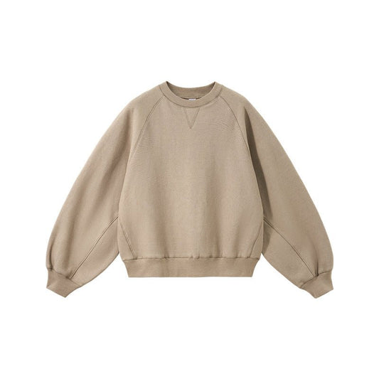 Batwing Sleeve Cross - Knit Sweatshirt - WutongActive