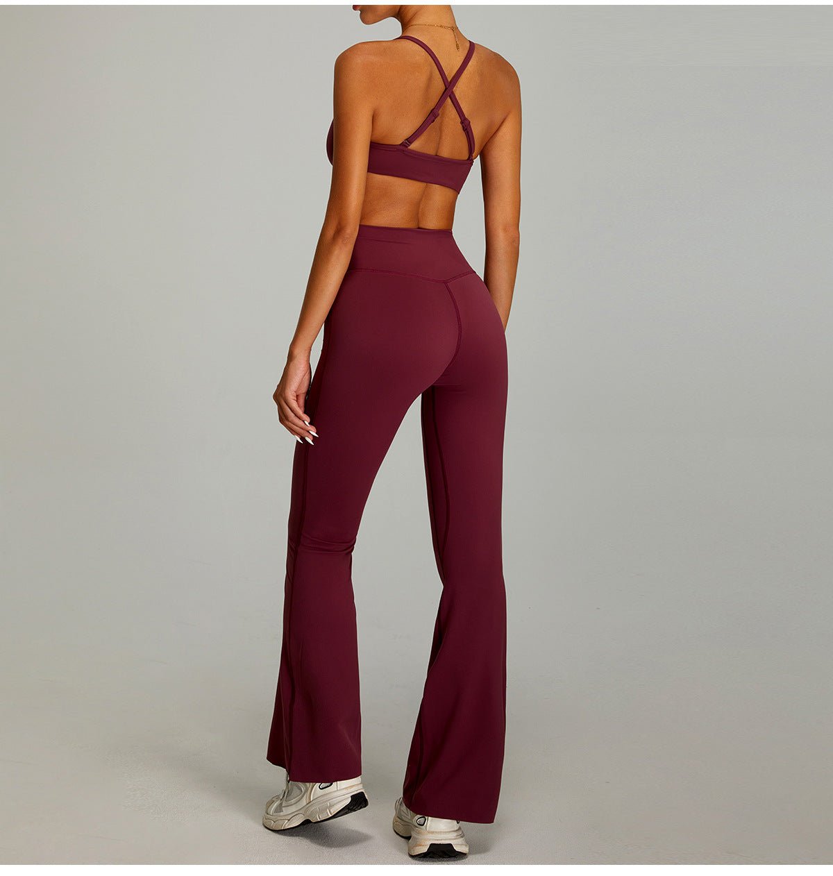 Cross High - Waist Yoga Flare Pants - WutongActive