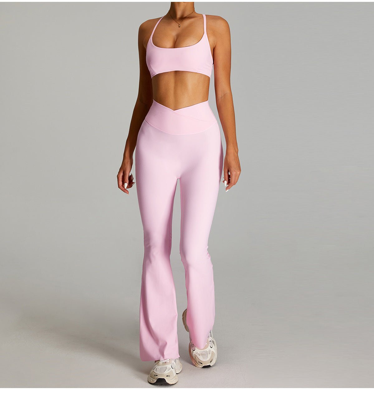 Cross High - Waist Yoga Flare Pants - WutongActive