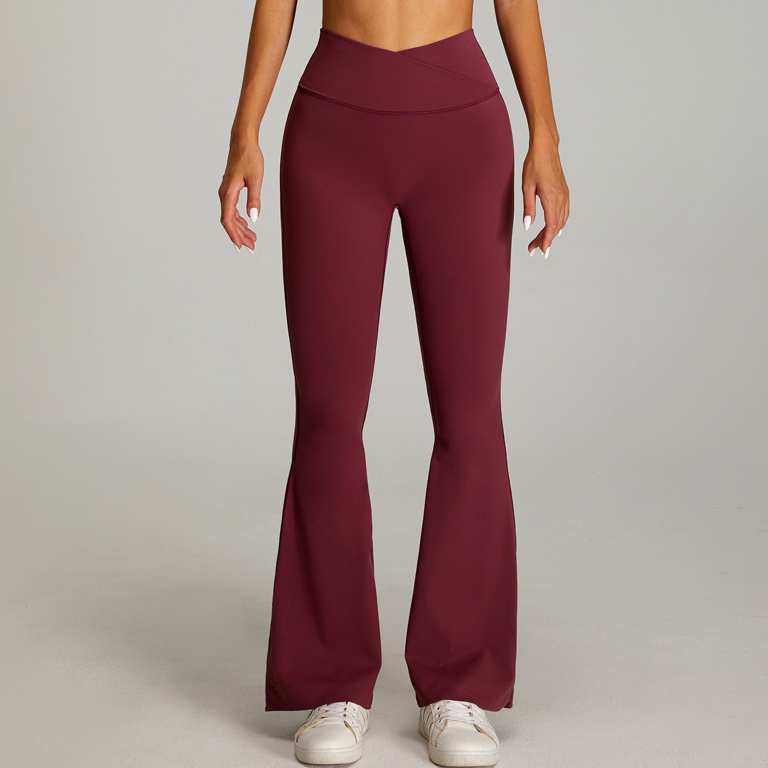 Cross High - Waist Yoga Flare Pants - WutongActive