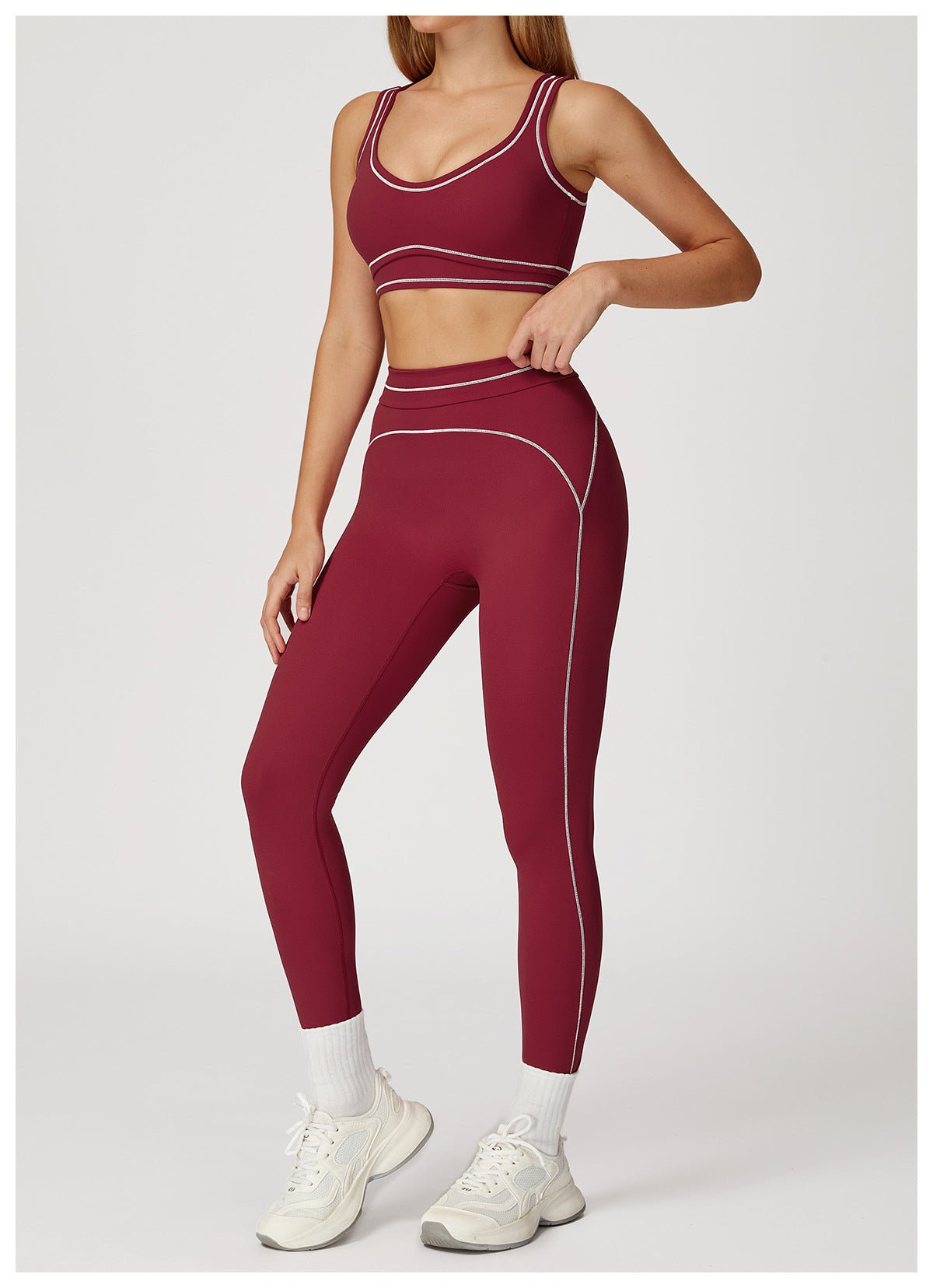 WutongActive Dual-Strap Workout Set - Color-Block Yoga Outfit for Women