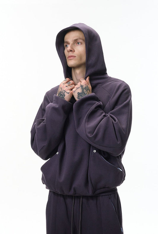 Eggshell Fleece Hoodie & curved - hem Sweatpants - WutongActive