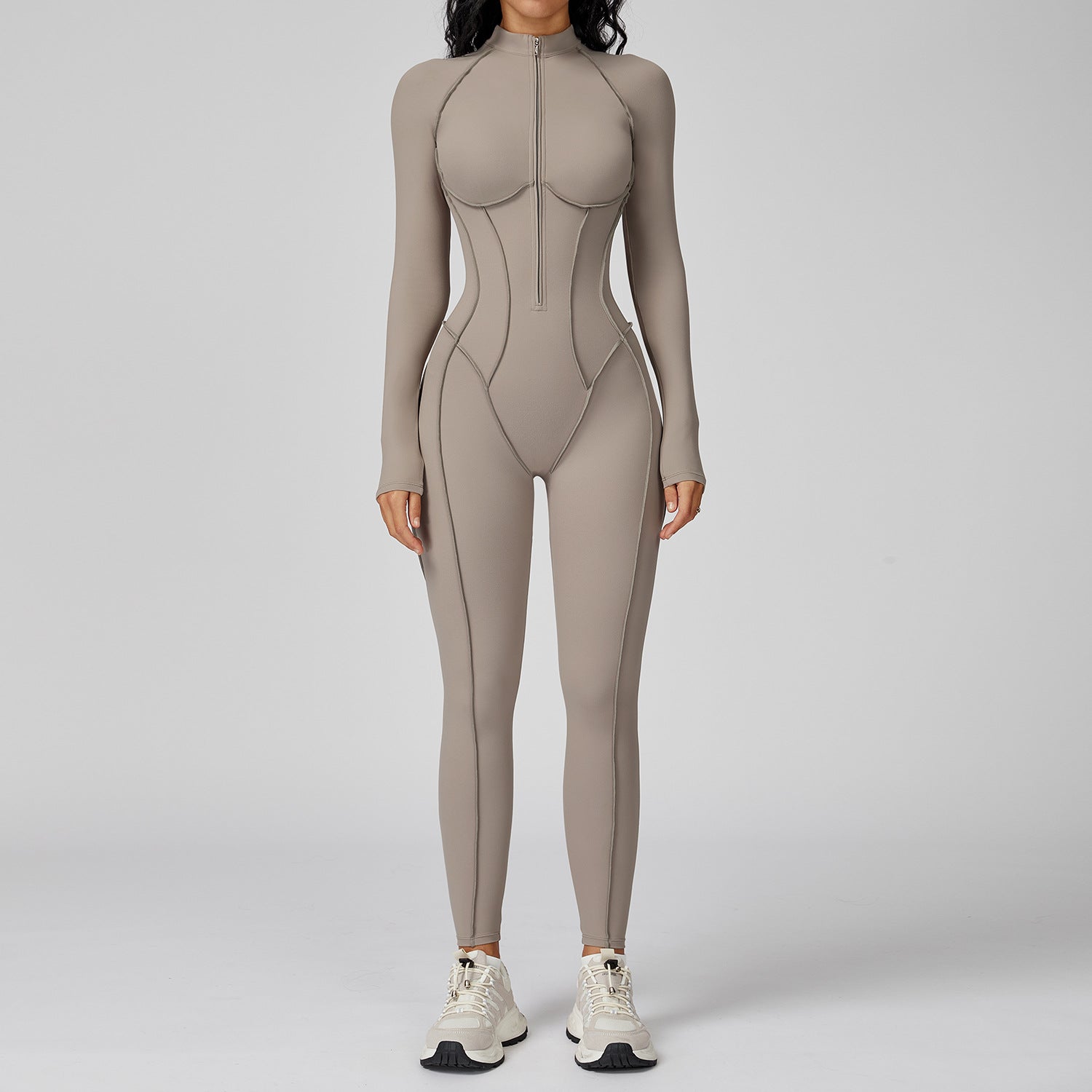 Half Zip Onesie Gym Wear for Women High Intensity Yoga Outfit - WutongActive