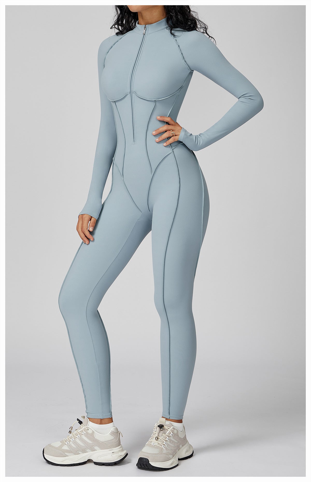 Half Zip Onesie Gym Wear for Women High Intensity Yoga Outfit - WutongActive
