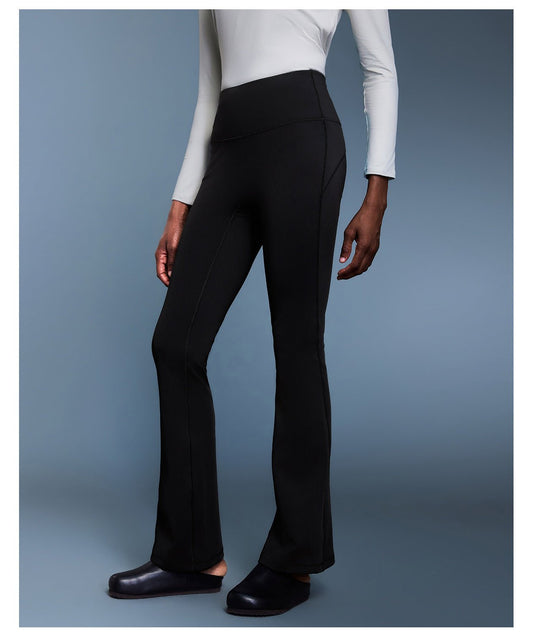 High - Waist Fleece Flared Yoga Pants for Women - Thermal - WutongActive