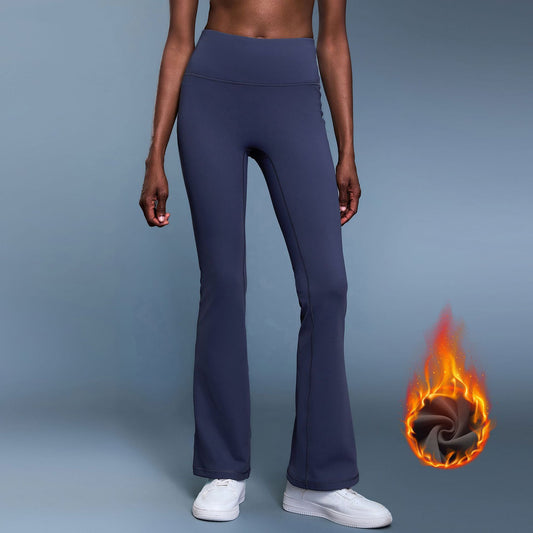 High - Waist Fleece Flared Yoga Pants for Women - Thermal - WutongActive