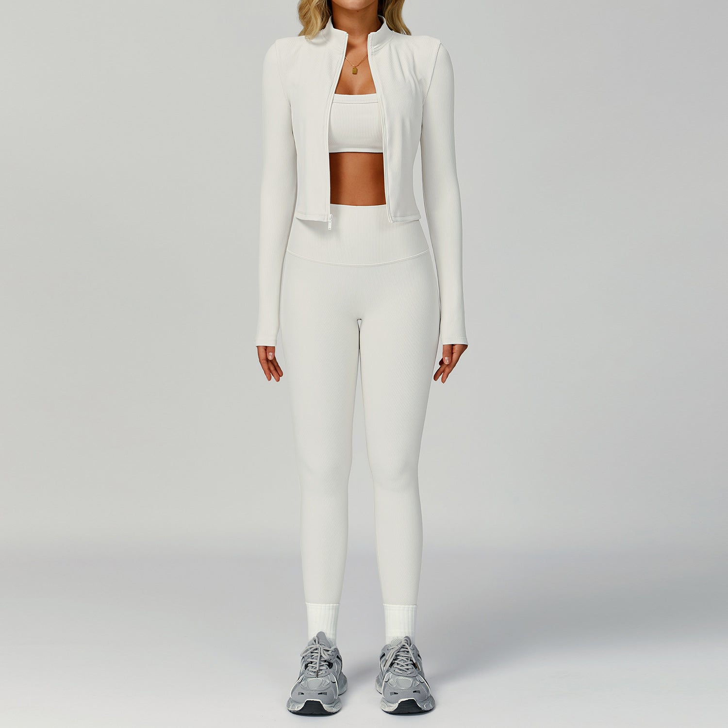 High - Waisted Slim - Fit Outdoor Sports Three - Piece Suite for Running & Fitness - WutongActive