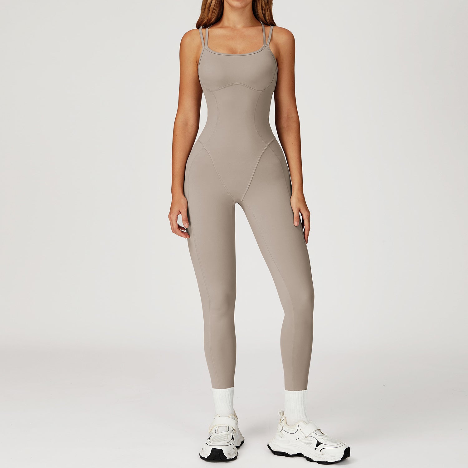 Hip - Lifting Gathered Flared Yoga Jumpsuit - WutongActive