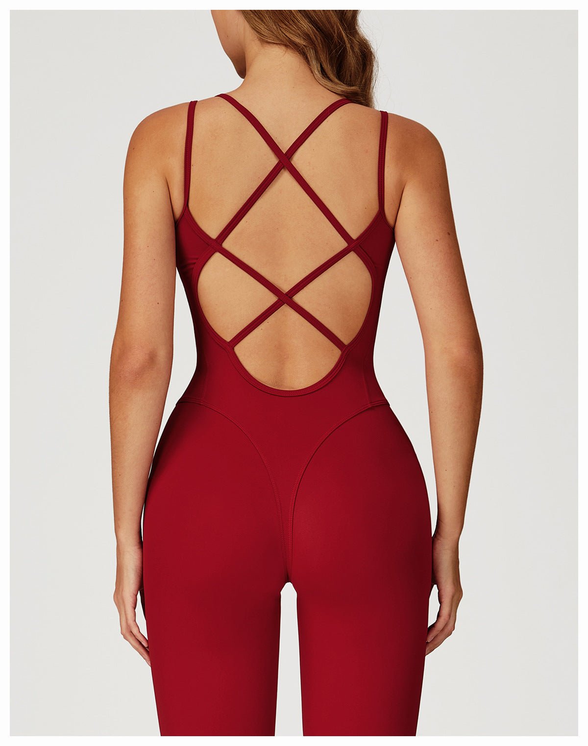 Hip - Lifting Gathered Flared Yoga Jumpsuit - WutongActive