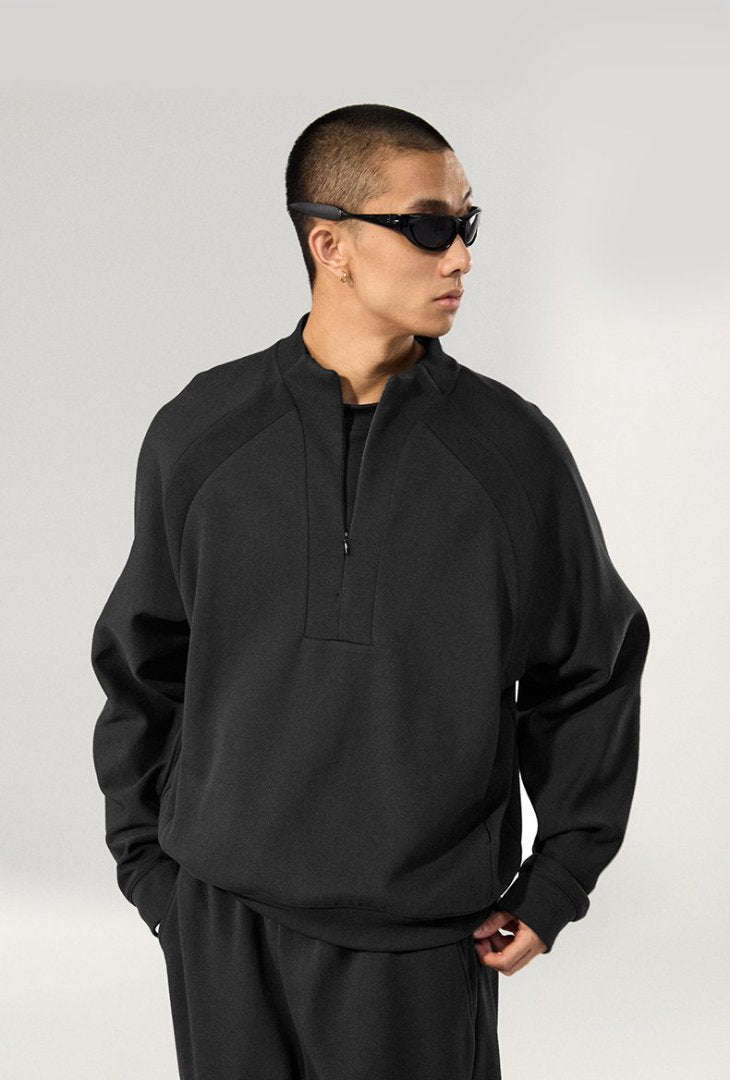New autumn Lycra stretch half - zip comfortable warm sweatshirt - WutongActive