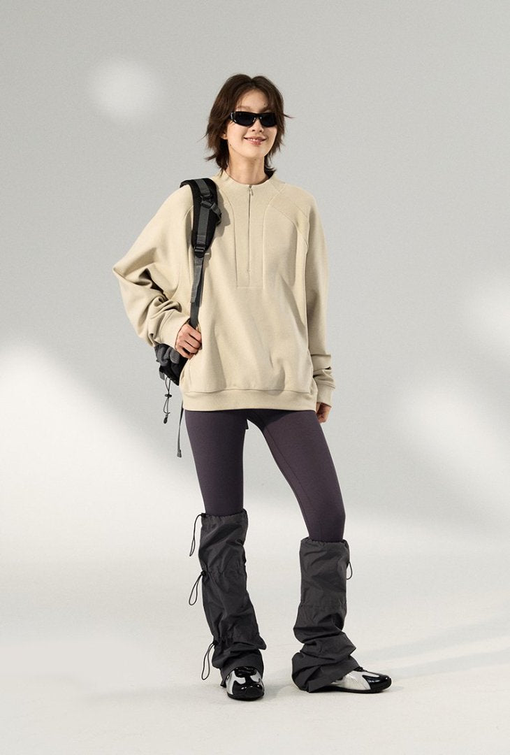 New autumn Lycra stretch half - zip comfortable warm sweatshirt - WutongActive