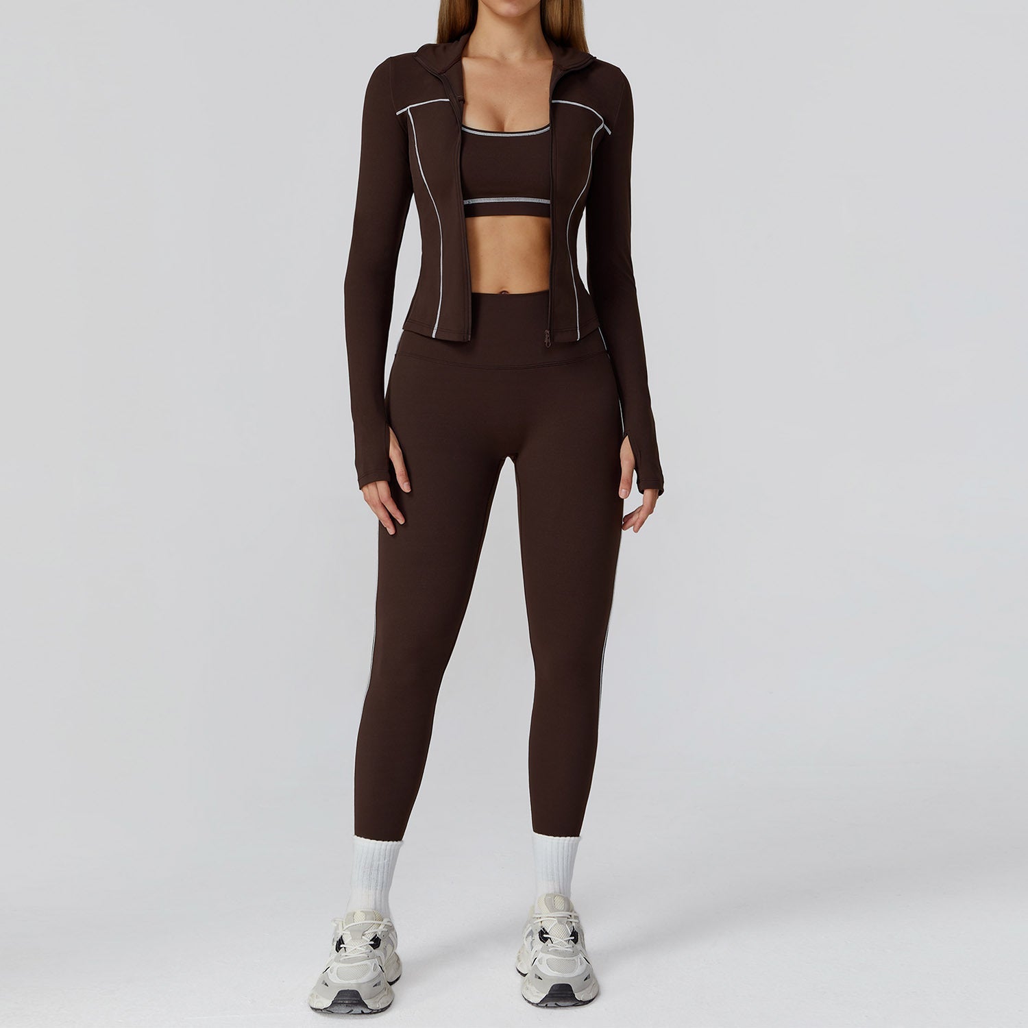 Outdoor Sports Tight Yoga Set（Jacket,Bra,Legging） - WutongActive