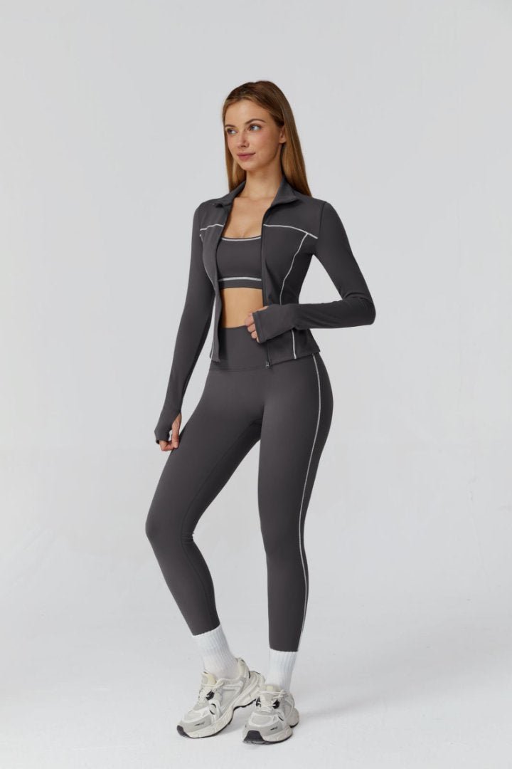 Outdoor Sports Tight Yoga Set（Jacket,Bra,Legging） - WutongActive