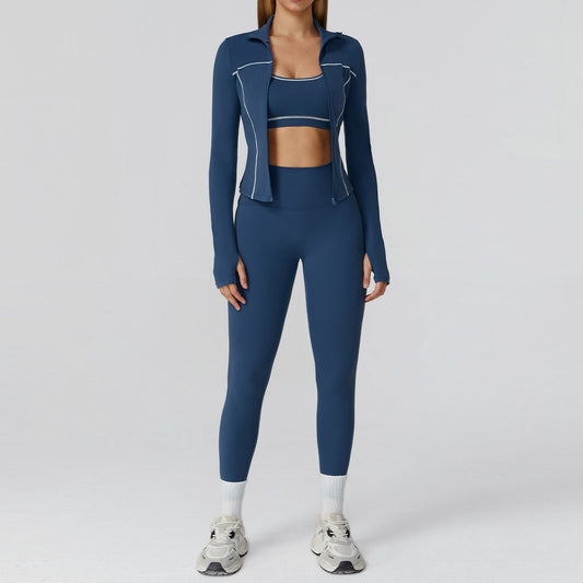 Outdoor Sports Tight Yoga Set（Jacket,Bra,Legging） - WutongActive