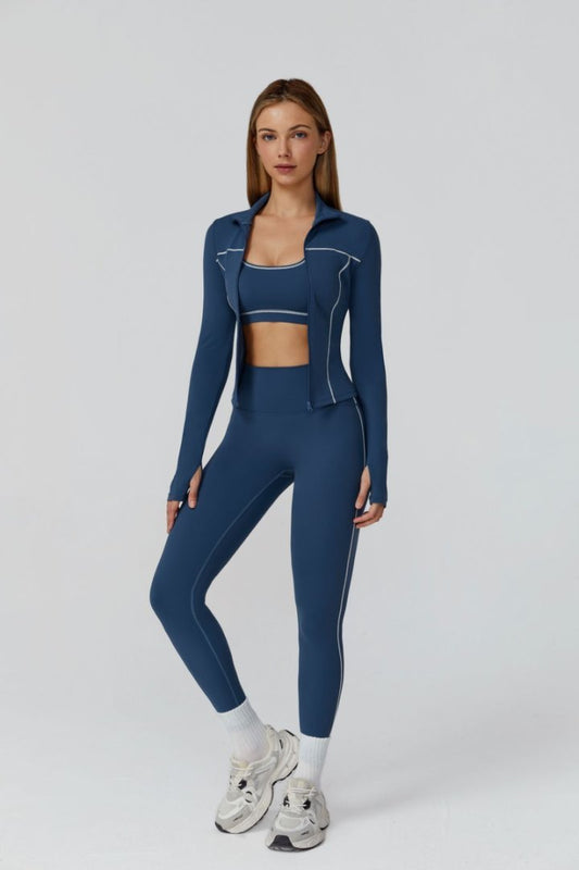 Outdoor Sports Tight Yoga Set（Jacket,Bra,Legging） - WutongActive