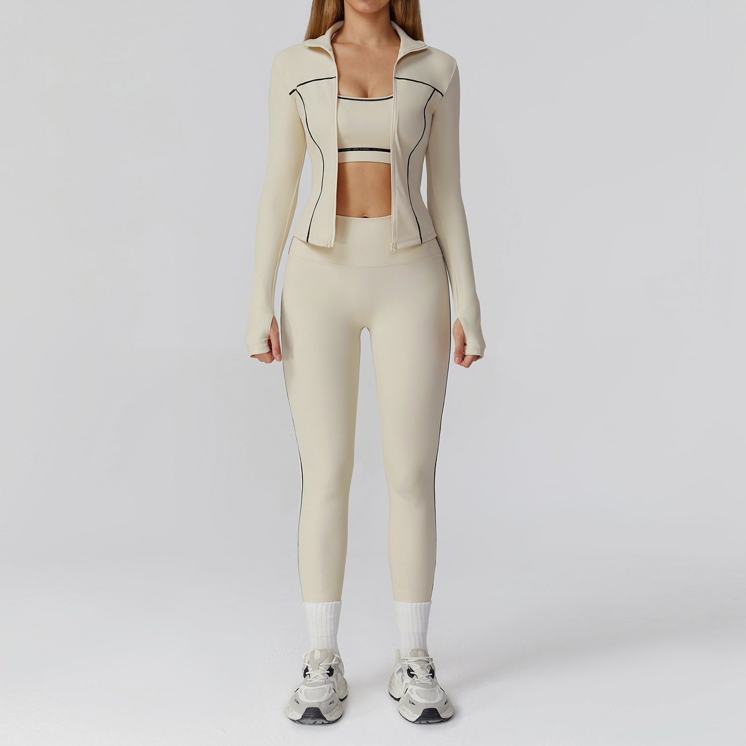 Outdoor Sports Tight Yoga Set（Jacket,Bra,Legging） - WutongActive