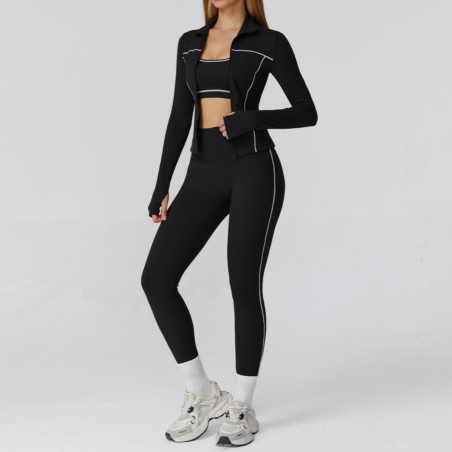 Outdoor Sports Tight Yoga Set（Jacket,Bra,Legging） - WutongActive