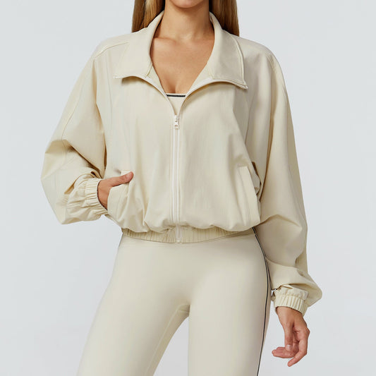 Quick - Dry Sports Jacket - Stand Collar Windproof Design for Women's Fitness - WutongActive