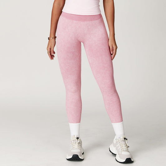 Seamless Sand - Washed Yoga Pants - High - Waisted Tummy Control - WutongActive