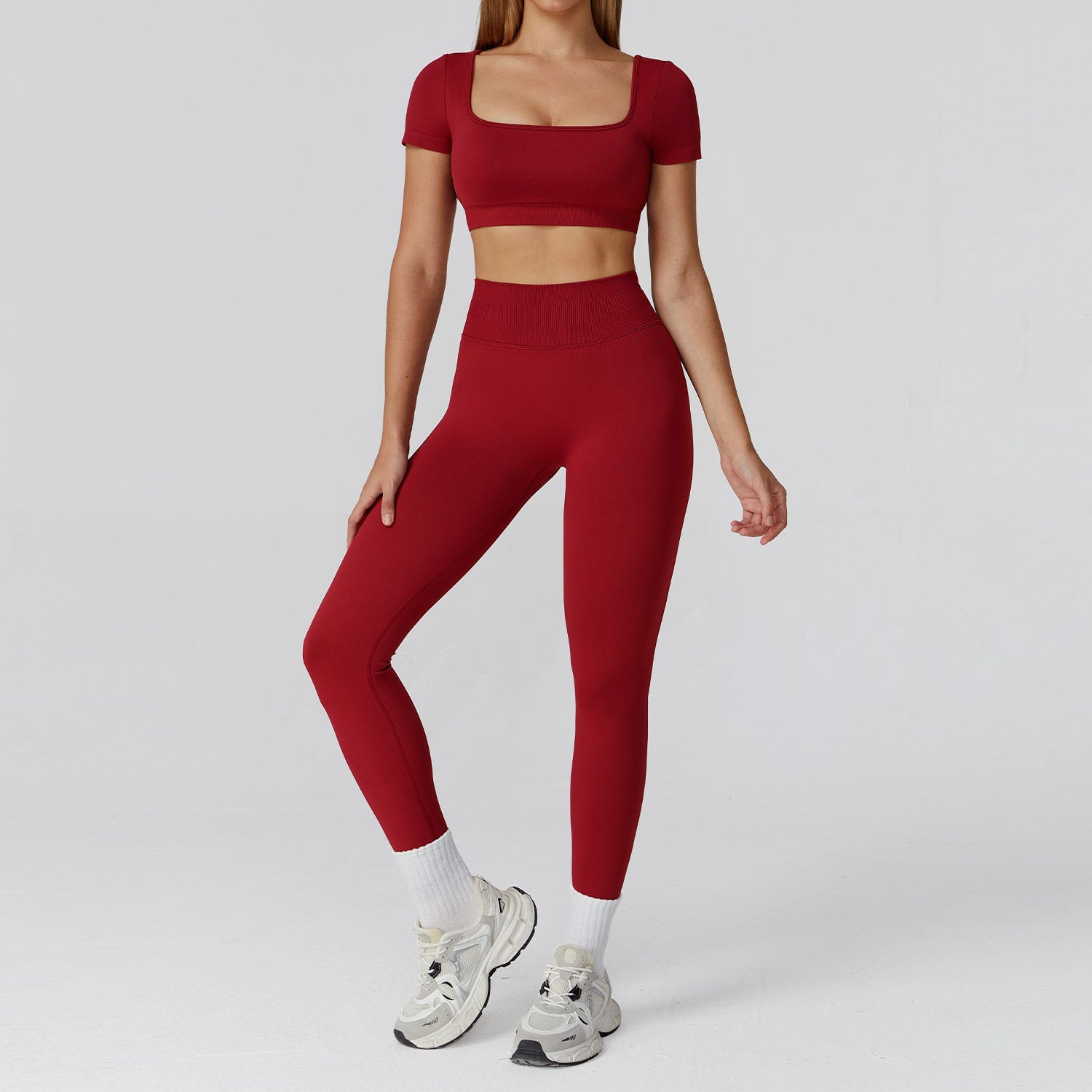 Seamless Yoga Set for Women: Hollow - Out Back - WutongActive