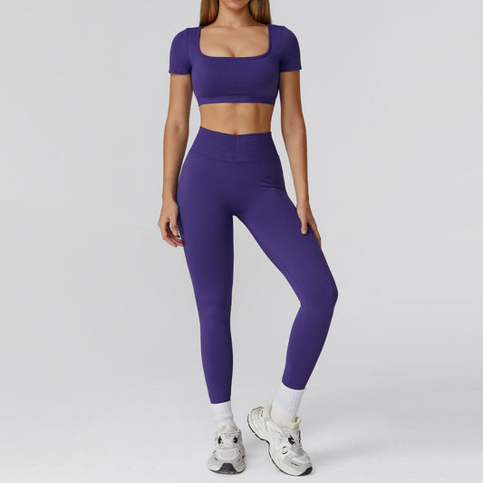 Seamless Yoga Set for Women: Hollow - Out Back - WutongActive