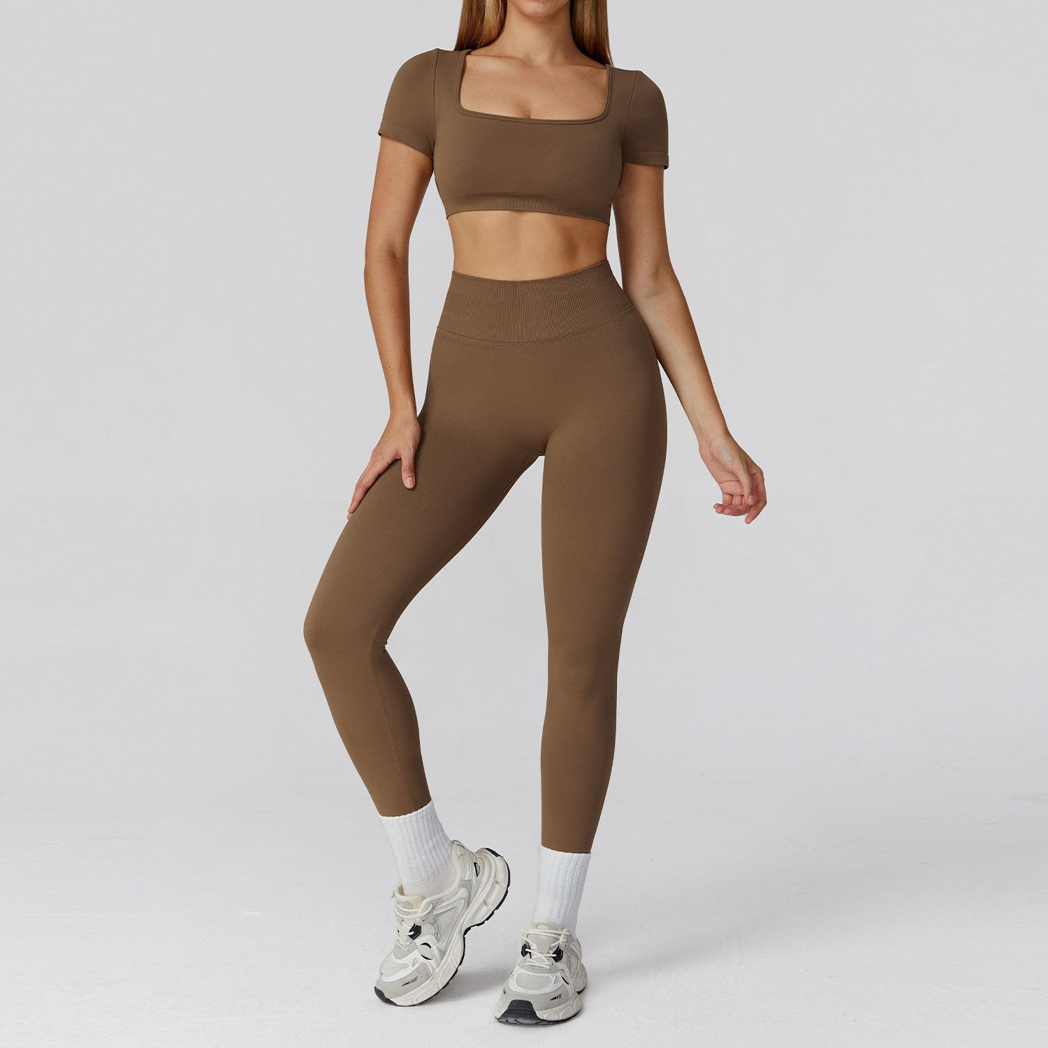 Seamless Yoga Set for Women: Hollow - Out Back - WutongActive